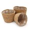 Seagrass Planter Set with Plastic Lining, 3 Woven Baskets for Plants (3 Sizes)